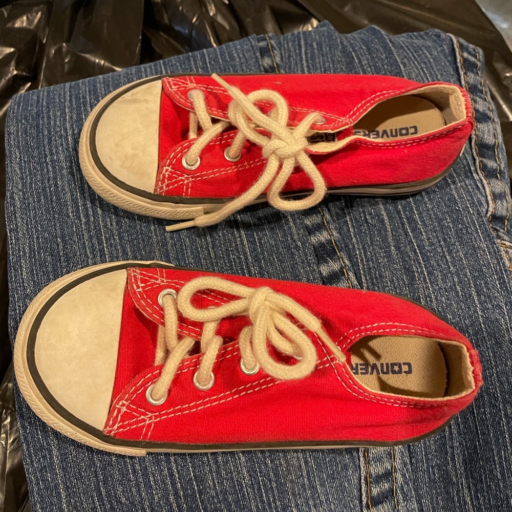 Converse Kids Red Canvas Sneakers